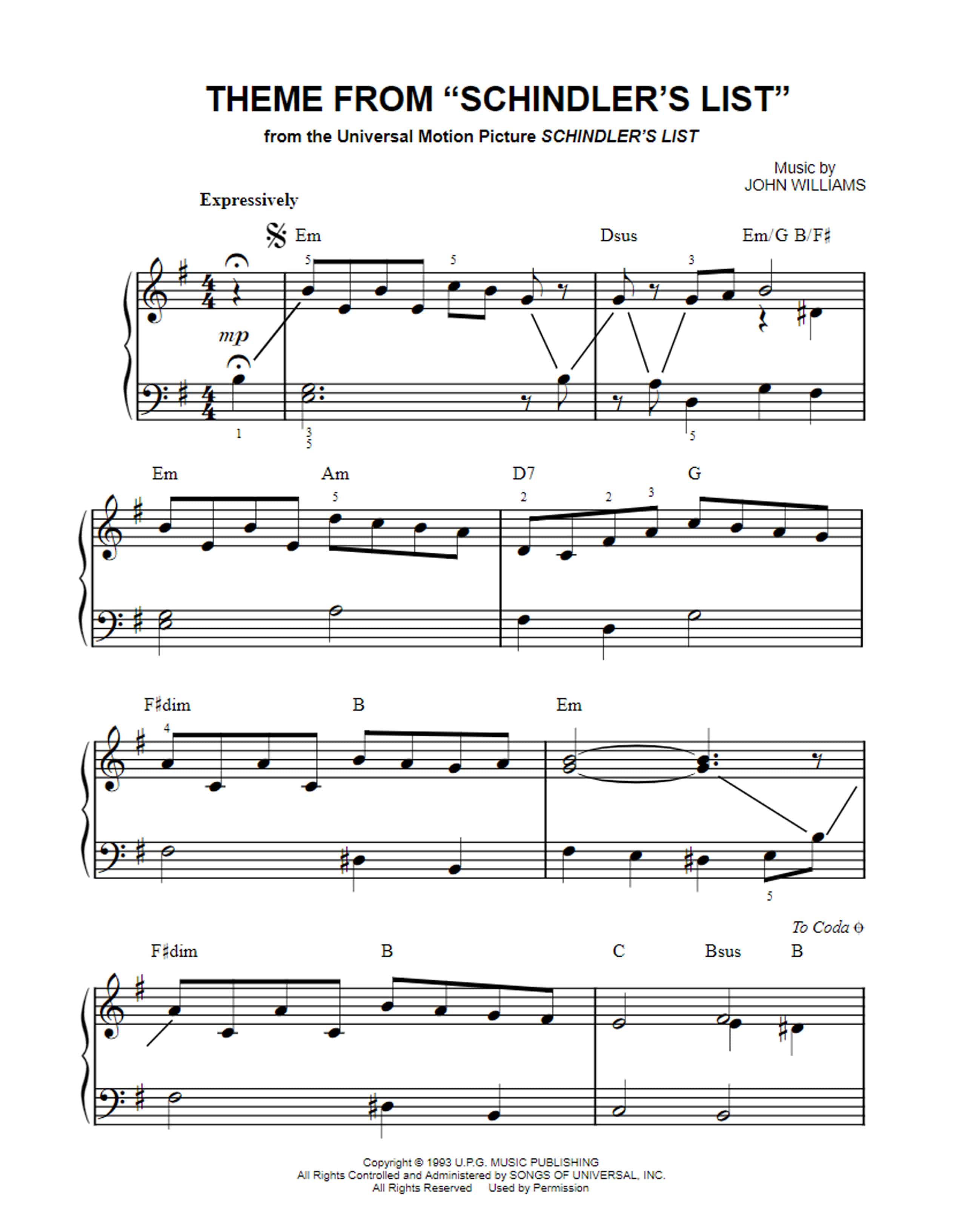 Theme from Schindlers List