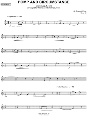 Pomp And Circumstance - F Instrument & Piano - March No. 1, Trio - Sheet Music (Digital Download)