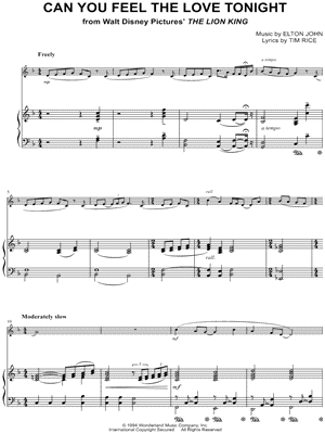 Can You Feel the Love Tonight - Trombone & Piano - from Walt Disney Pictures' The Lion King - Sheet Music (Digital Download)
