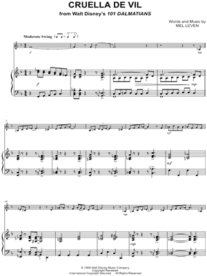 Cruella De Vil - Trumpet & Piano - from Walt Disney's 101 Dalmatians - Sheet Music (Digital Download)
