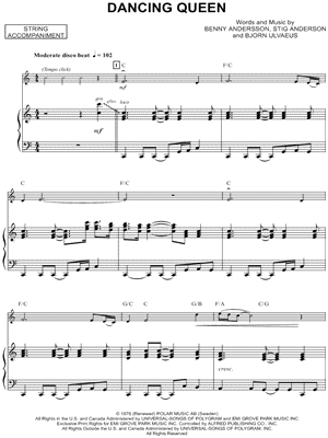 Dancing Queen - Viola & Piano Accompaniment - Sheet Music (Digital Download)