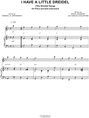 I Have a Little Dreidel - Viola & Piano by S. E. Goldfarb Sheet Music ...