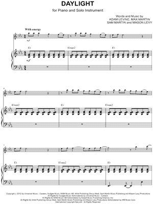 Daylight - C Instrument & Piano - Sheet Music (Digital Download)
