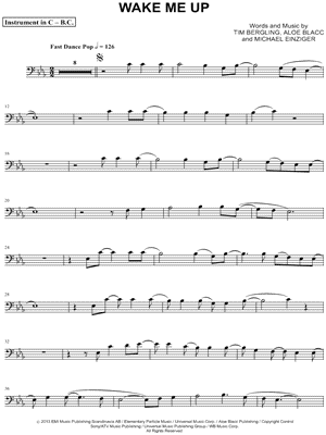 Wake Me Up - Bass Clef Instrument & Piano - Sheet Music (Digital Download)