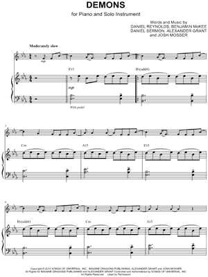 Demons - Viola & Piano - Sheet Music (Digital Download)