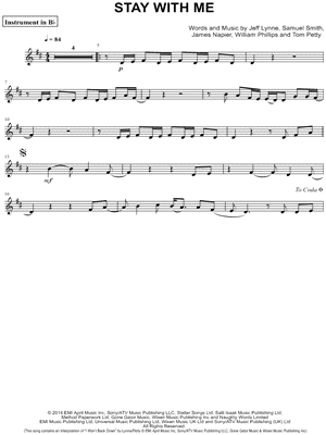 Stay With Me - Bb Instrument & Piano - Sheet Music (Digital Download)