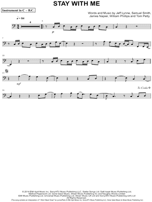 Stay With Me - Bass Clef Instrument & Piano - Sheet Music (Digital Download)
