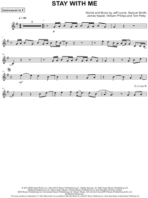 Stay With Me - F Instrument & Piano - Sheet Music (Digital Download)