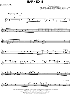 Earned It (Fifty Shades of Grey) Sheet Music - 17 Arrangements Available  Instantly - Musicnotes