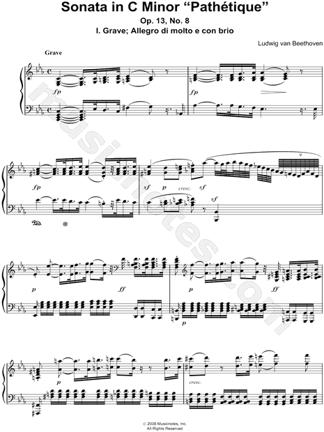 Archivo Ordenanza del gobierno Descomponer Collection: Piano Sonata No. 8 in C Minor "Pathétique" by Ludwig Van  Beethoven Sheet Music Collection (Piano solo) - Print & Play - SKU:  CL0001766