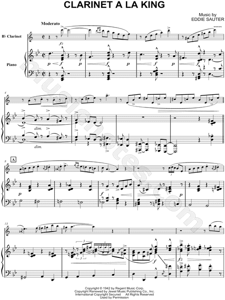Clarinet a La King - Clarinet & Piano by Benny Goodman Sheet Music