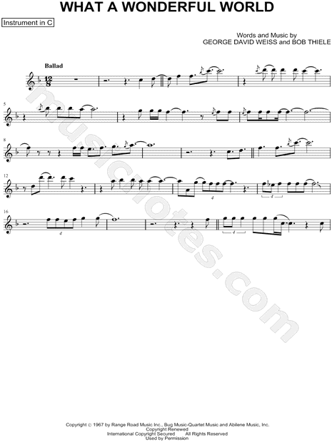 Collection: What a World - C Instrument & Piano by Louis Armstrong Sheet Music Collection (Solo & Accompaniment, Parts) - & Play - SKU: CL0008928