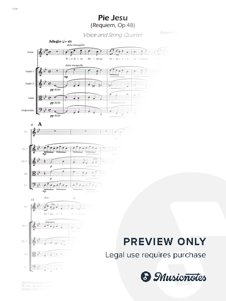 Pie Jesu From Requiem - String Orchestra (Score Parts) - Pie Jesu
