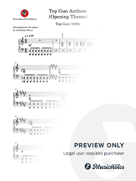 Top Gun Anthem by Harold Faltermeyer - Piano Solo - Digital Sheet Music