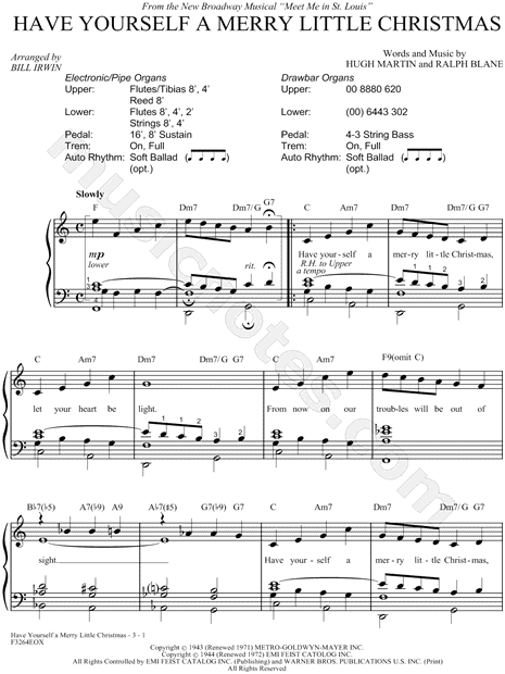 "Have Yourself a Merry Little Christmas" from 'Meet Me in St. Louis' Sheet Music in C Major ...