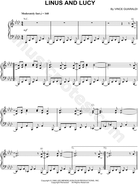 Linus And Lucy Chord Chart