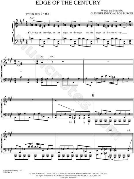 Styx Edge Of The Century Sheet Music In F Minor Download