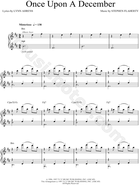 easy once upon a december sheet music page 3