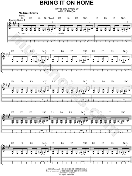 Print and download Led Zeppelin Bring It on Home Authentic Guitar TAB. 