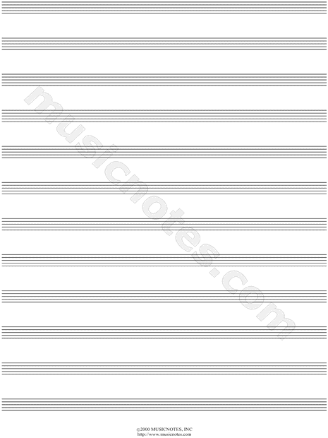 Musicnotes Com Manuscript Paper 12 Stave Free Blank Sheet Music Sheet Music In C Major Download Print Sku Mn0038332