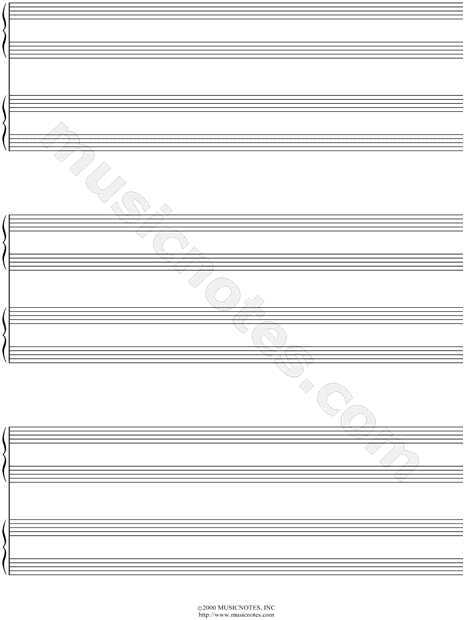 Manuscript Paper for Piano Duet (Free Blank Sheet Music)