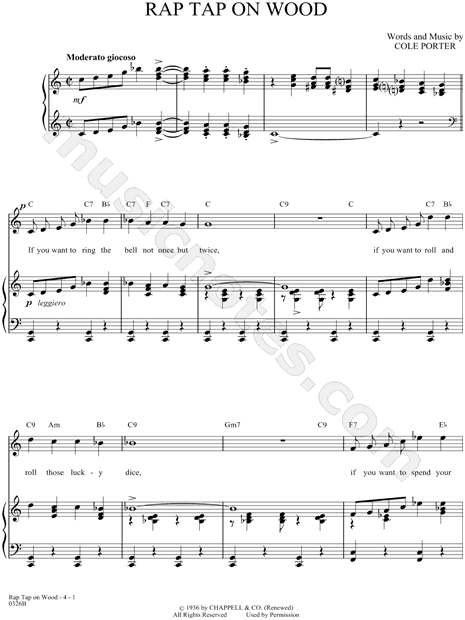 Rap Tap On Wood From Born To Dance Sheet Music In C Major Download Print Sku Mn