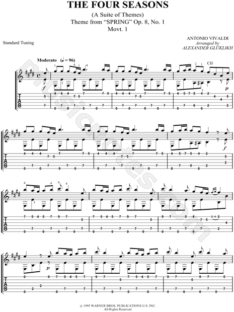 Four seasons guitar tab