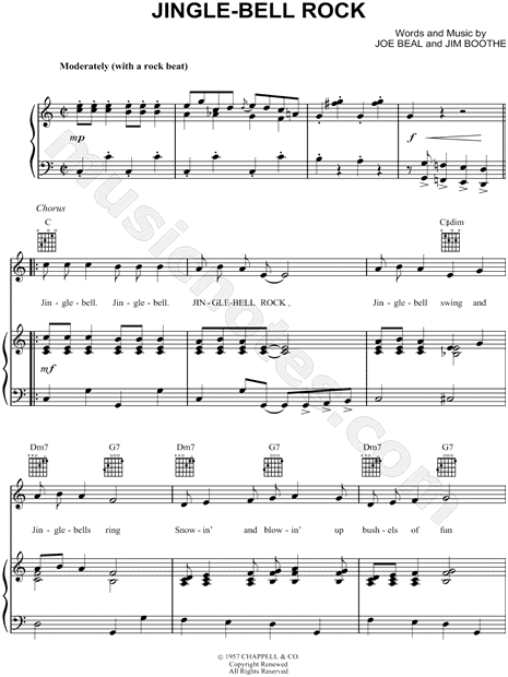 Bobby Helms Jingle Bell Rock Sheet Music In C Major Transposable Download Print Sku Mn