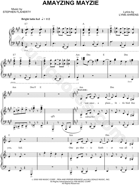 Amayzing Mayzie From Seussical The Musical Sheet Music In A Major Transposable Download Print Sku Mn0043821