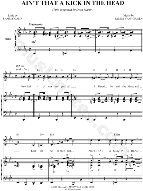 James Van Heusen Ain T That A Kick In The Head Sheet Music In Eb Major Download Print Sku Mn