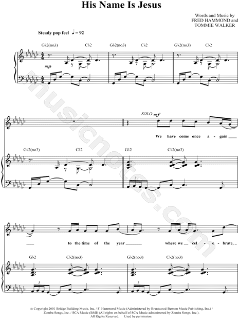 Fred Hammond His Name Is Jesus Sheet Music In Gb Major Download Print Sku Mn Fred Hammond His Name Is Jesus Sheet Music In Gb Major Download Print Sku Mn