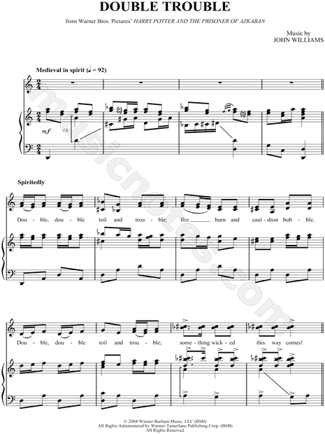 Double Trouble From Harry Potter And The Prisoner Of Azkaban Sheet Music In A Minor Transposable Download Print Sku Mn