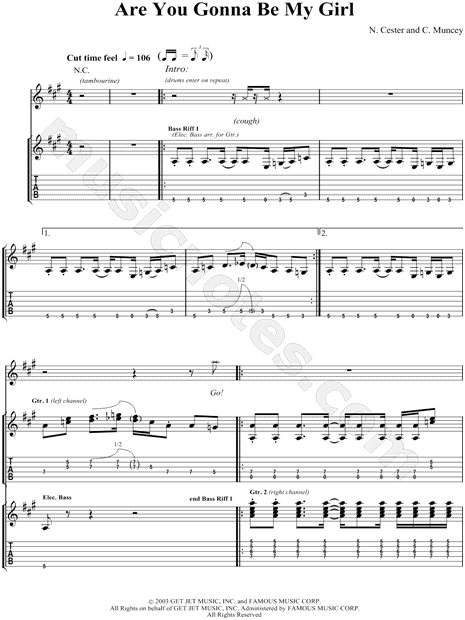 Are You Gonna Be My Girl Guitar Chords