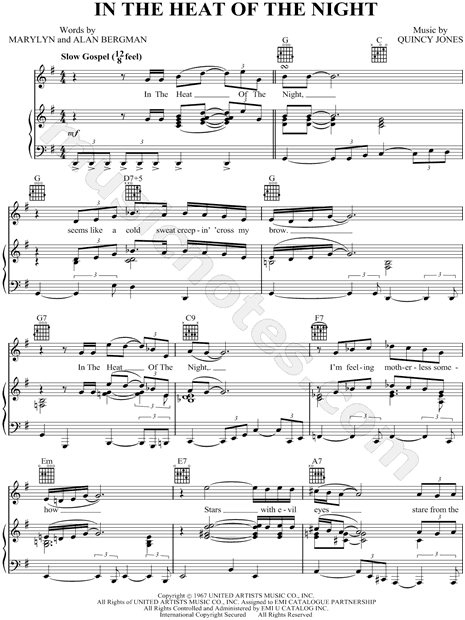 Sheet Music,In the Heat of the Night,digital,download,sheetmusic,notation,m...