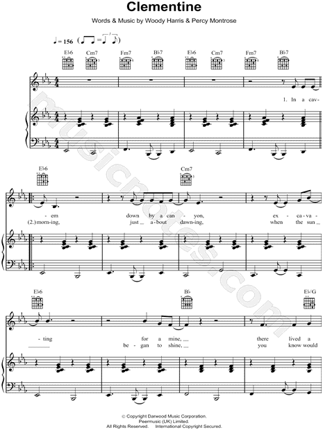 clementine music sheet