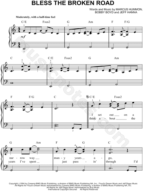 Rascal Flatts "Bless the Broken Road" Sheet Music (Easy ...