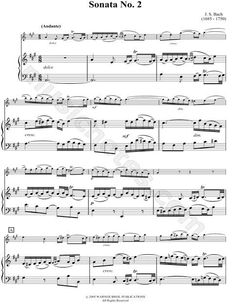 Sonata For Violin and Keyboard No. 2 in A Major