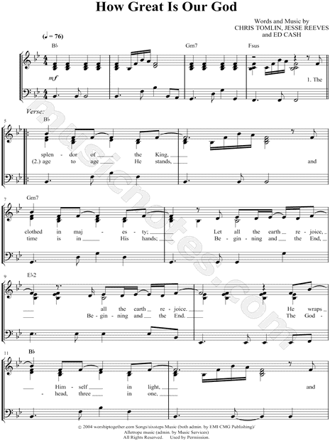 Our God Chris Tomlin Chord Chart