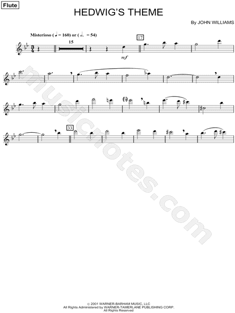 Print and download Hedwig's Theme sheet music from Harry Potter and th...