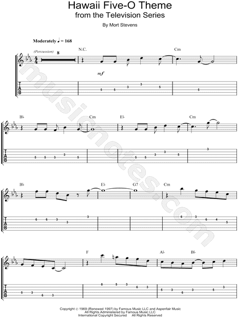 Hawaii Five O Chord Chart