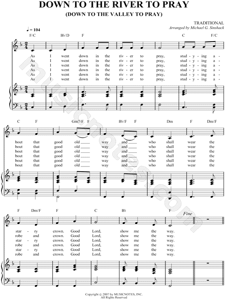 Alison Krauss "Down to the River to Pray" Sheet Music in F Major
