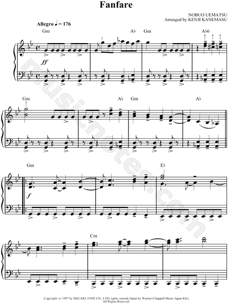 "Fanfare from Final Fantasy" from 'Final Fantasy' Sheet ...