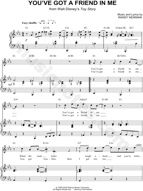 Randy Newman You Ve Got A Friend In Me Sheet Music In Eb Major Transposable Download Print Sku Mn