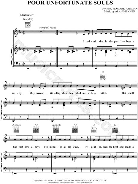 Print and download Poor Unfortunate Souls sheet music from The Little Merma...