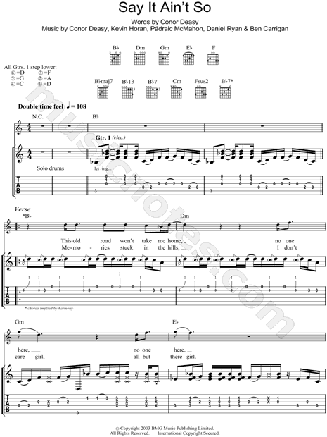 Print and download The Thrills Say It Ain't So Guitar TAB. 