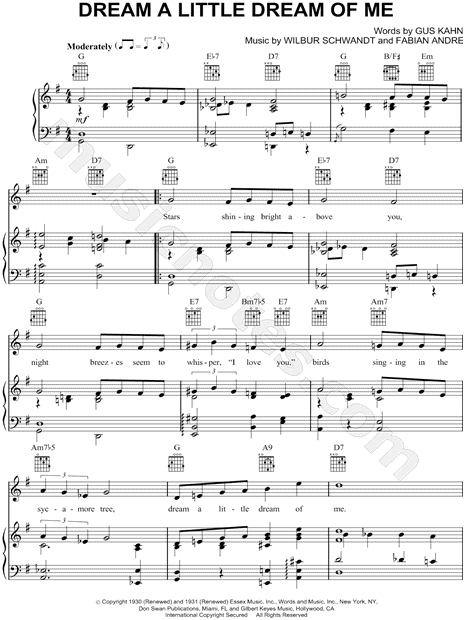 dream a little of me ella fitzgerald