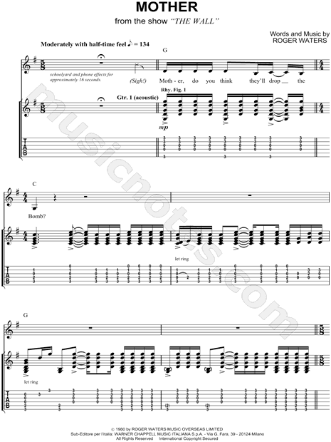 Sheet Music,Mother,digital,download,sheetmusic,notation,musicnotes.