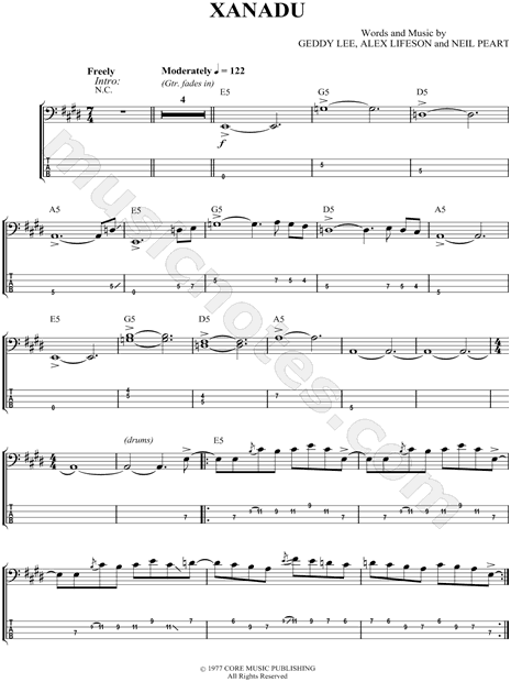 Includes Bass TAB for Bass Guitar 1 or Bass Guitar 2 in E Major. 