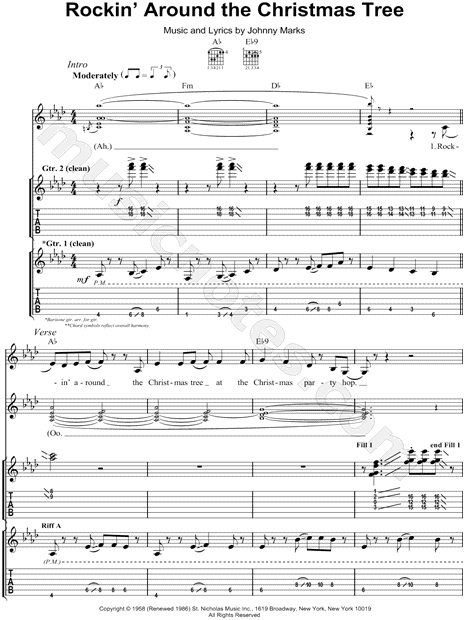 Rockin Around The Christmas Tree Chord Chart