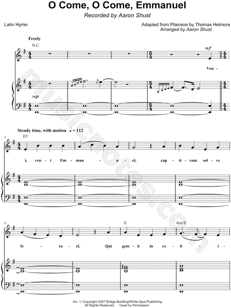 O Come O Come Emmanuel Chord Chart